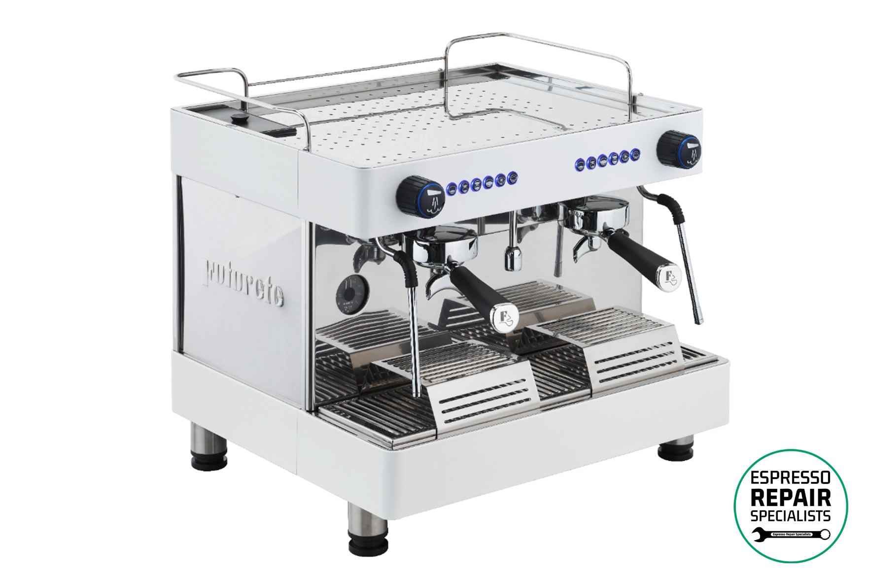 white commercial coffee machine